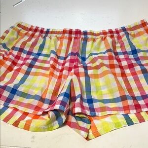Peyton & Parker 3X Colorful Plaid Women's Elastic Waist Pull On Shorts